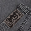 Straight Denim Pants - Faded Black - Town City