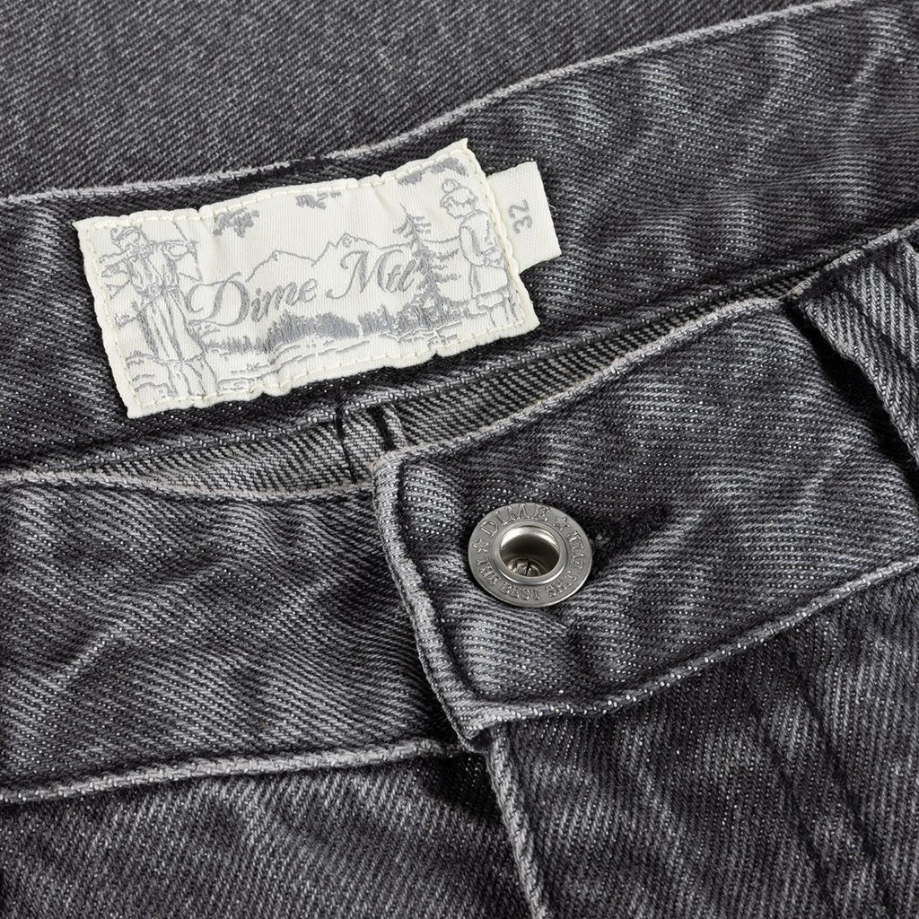 Straight Denim Pants - Faded Black - Town City