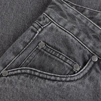 Straight Denim Pants - Faded Black - Town City