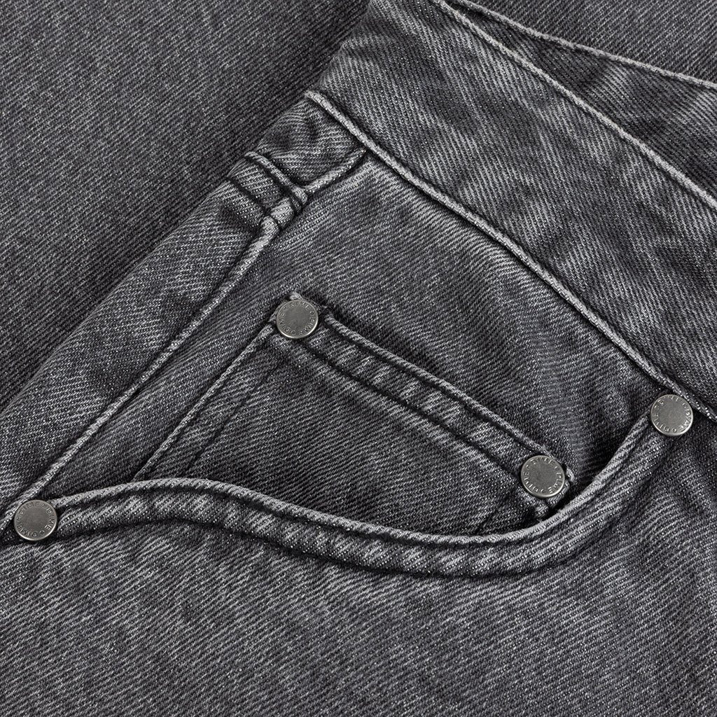 Straight Denim Pants - Faded Black - Town City