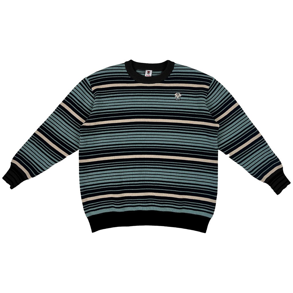 Striped Knit Sweater - Cream Black - Town City