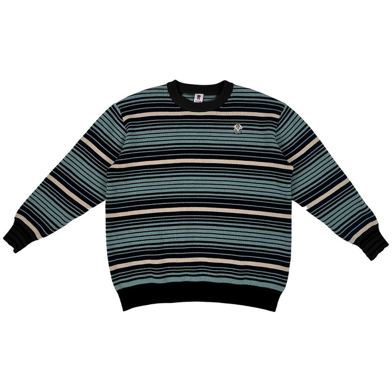 Striped Knit Sweater - Cream Black - Town City