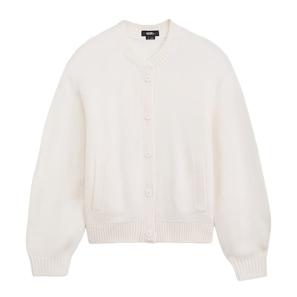 Teddy Round Neck Cardigan - Egret White - Town City