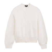 Teddy Round Neck Cardigan - Egret White - Town City