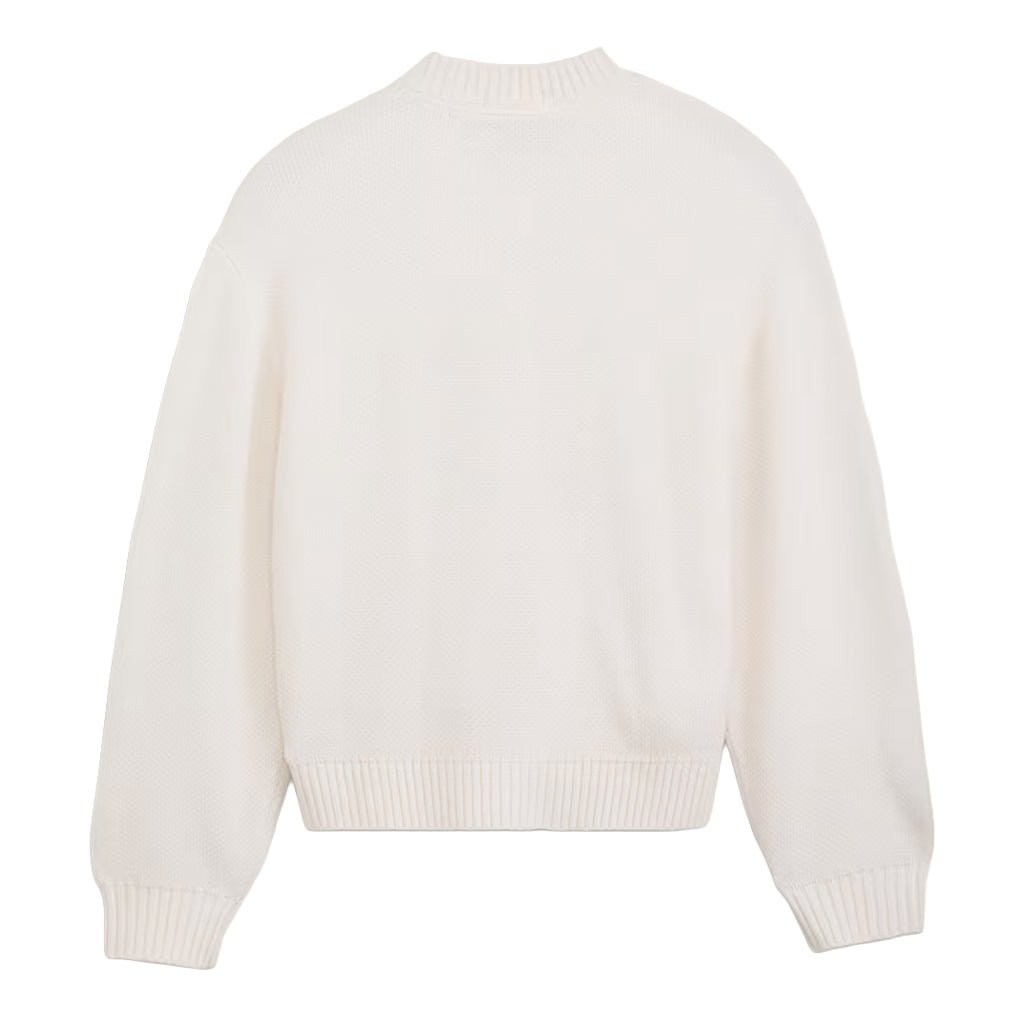 Teddy Round Neck Cardigan - Egret White - Town City