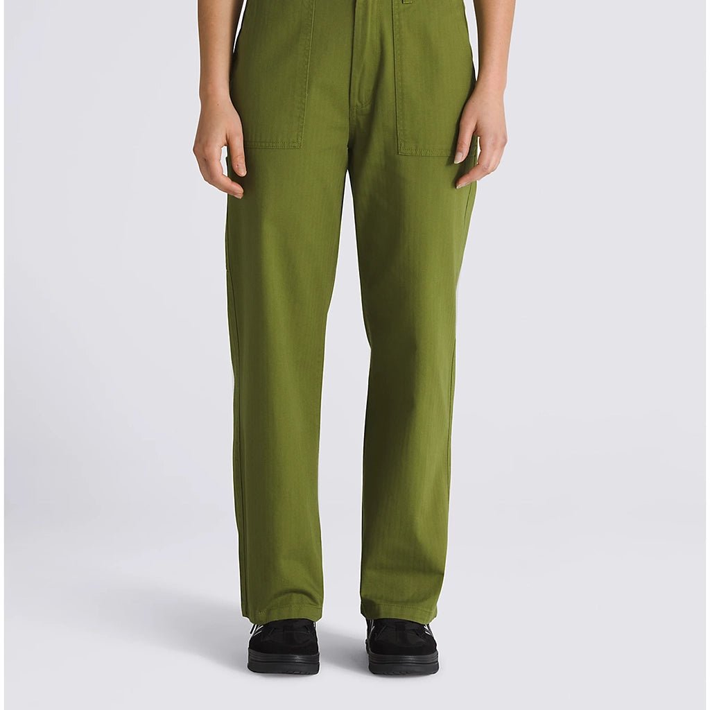 【BAON】Hino Carpender Rivet Wide Cotton Pants Vans Union Relaxed Carpenter Pants - Pesto – Town City