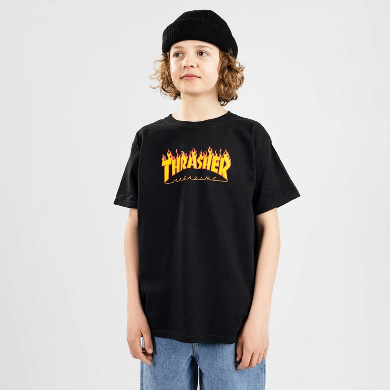 Flame Logo Youth T-Shirt - Black