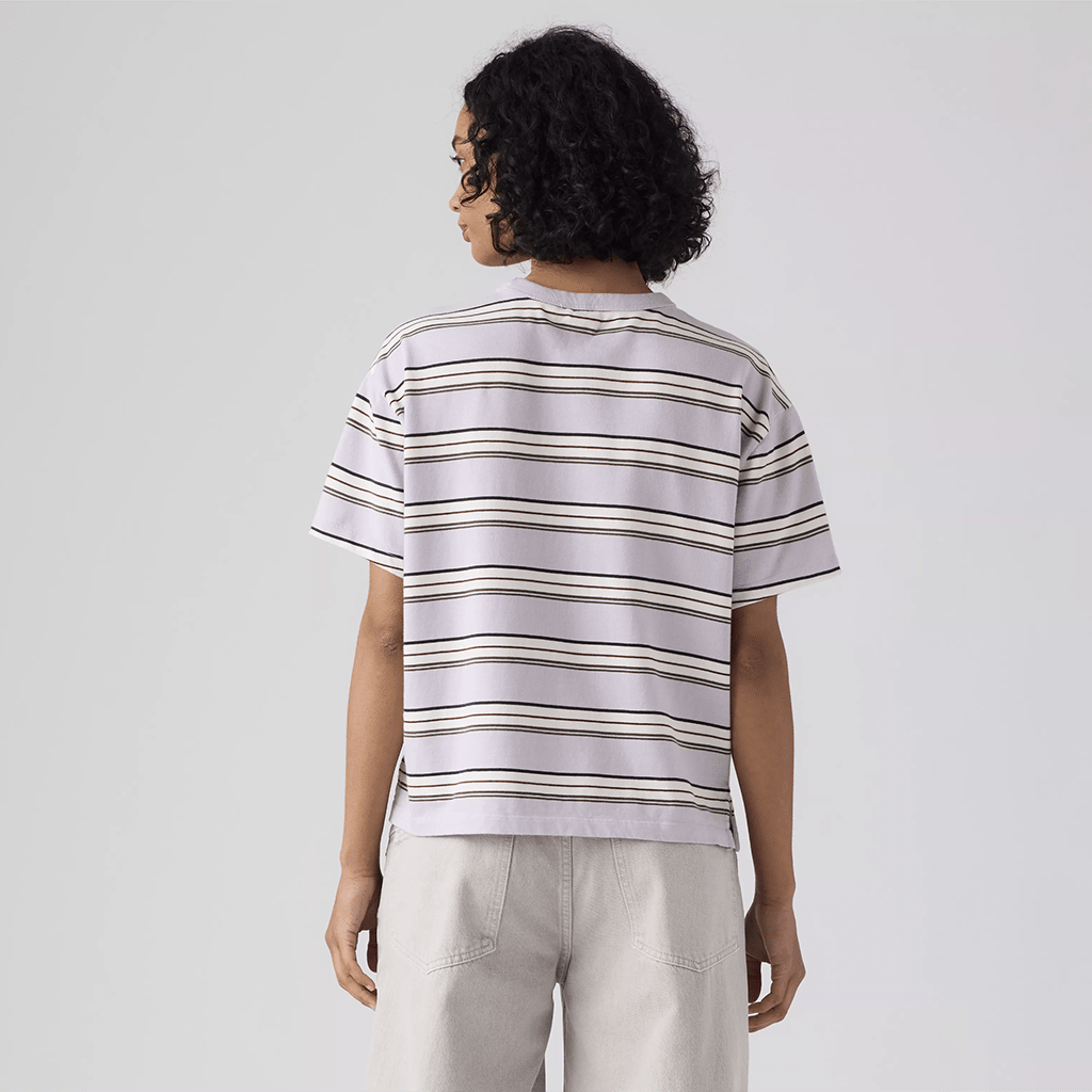 Vintage Short Sleeve Tee - Vida Stripe Lavender Blue - Town City