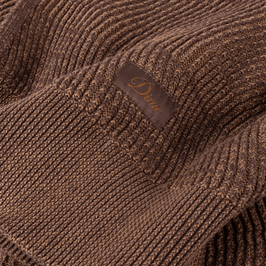 Wave Knit Scarf - Brown - Town City