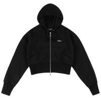 Women's Cropped Zip Hoodie - Black - Town City
