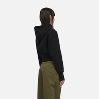 Women's Cropped Zip Hoodie - Black - Town City