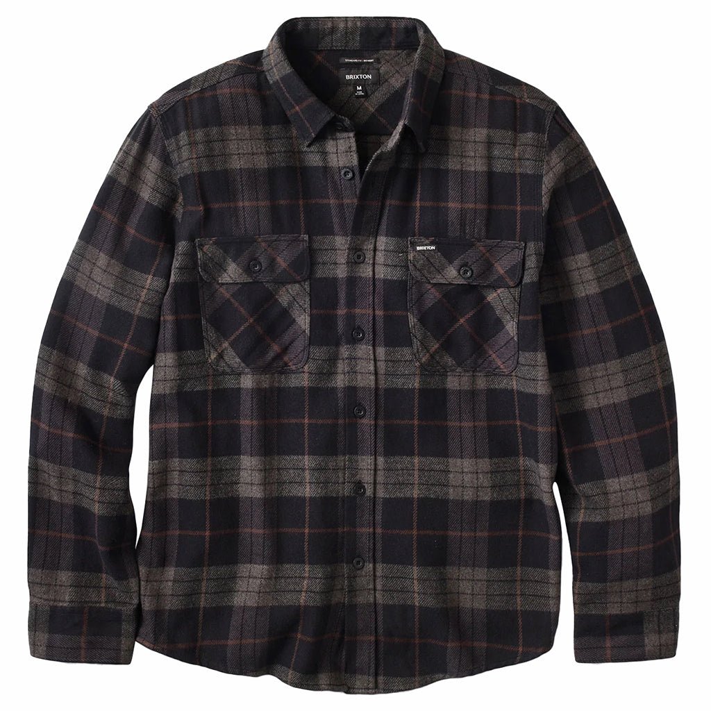 Bowery L/S Flannel - Black/Charcoal - Town City