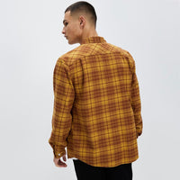 Bowery Summer Weight L/S Woven - Mustard/Red Brown - Town City