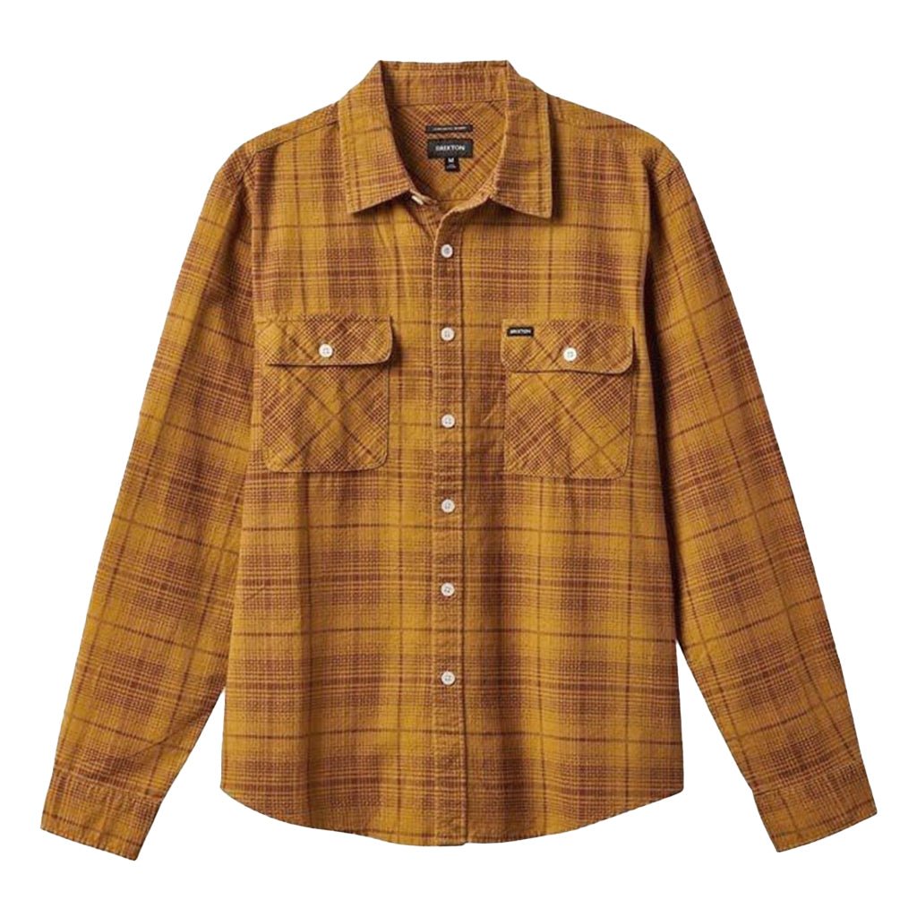 Bowery Summer Weight L/S Woven - Mustard/Red Brown - Town City