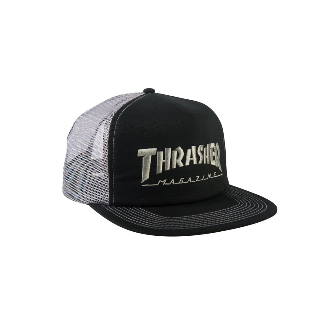 Embroidered Logo Trucker Hat - Black/Grey - Town City