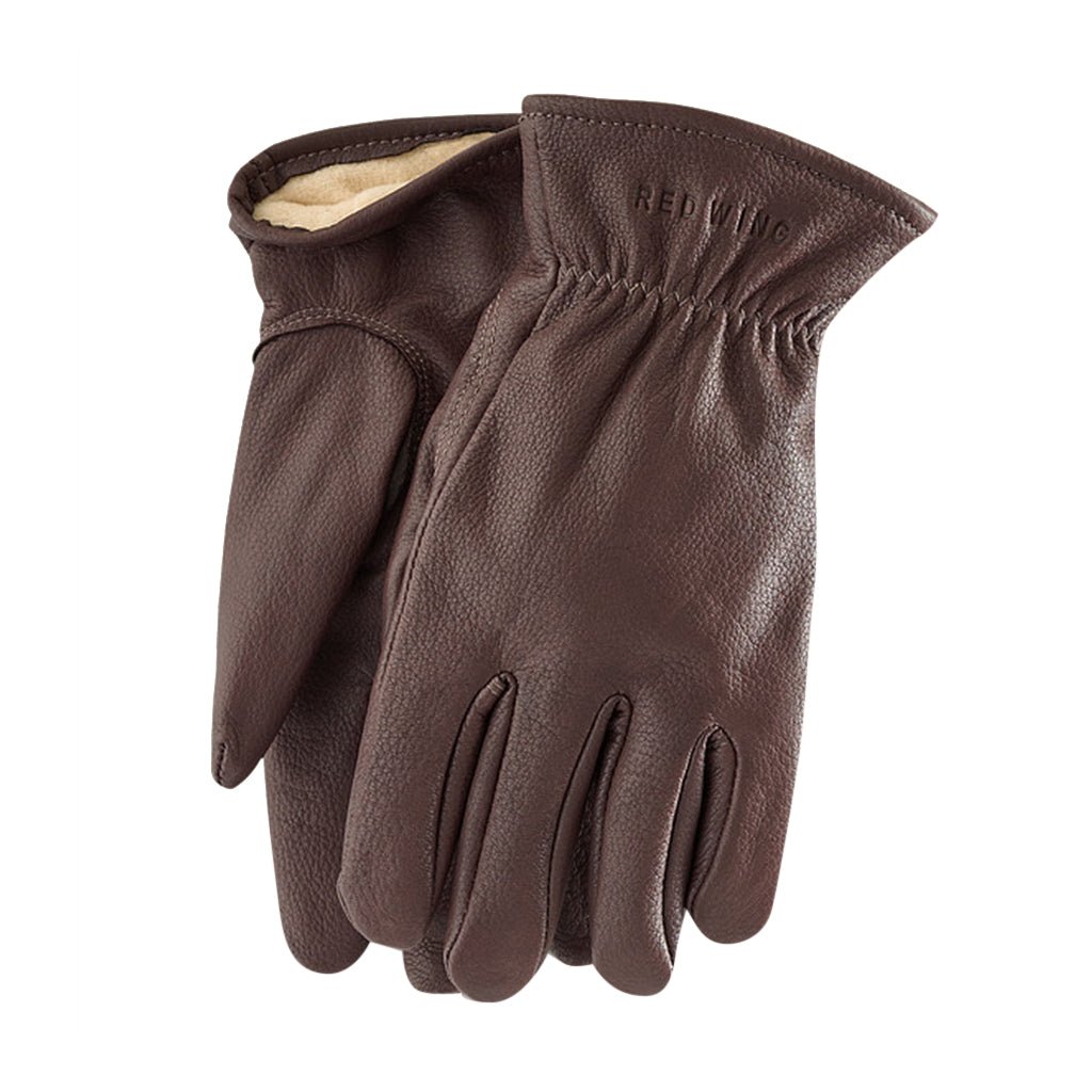 Lined Buckskin Leather Glove - Brown - Town City