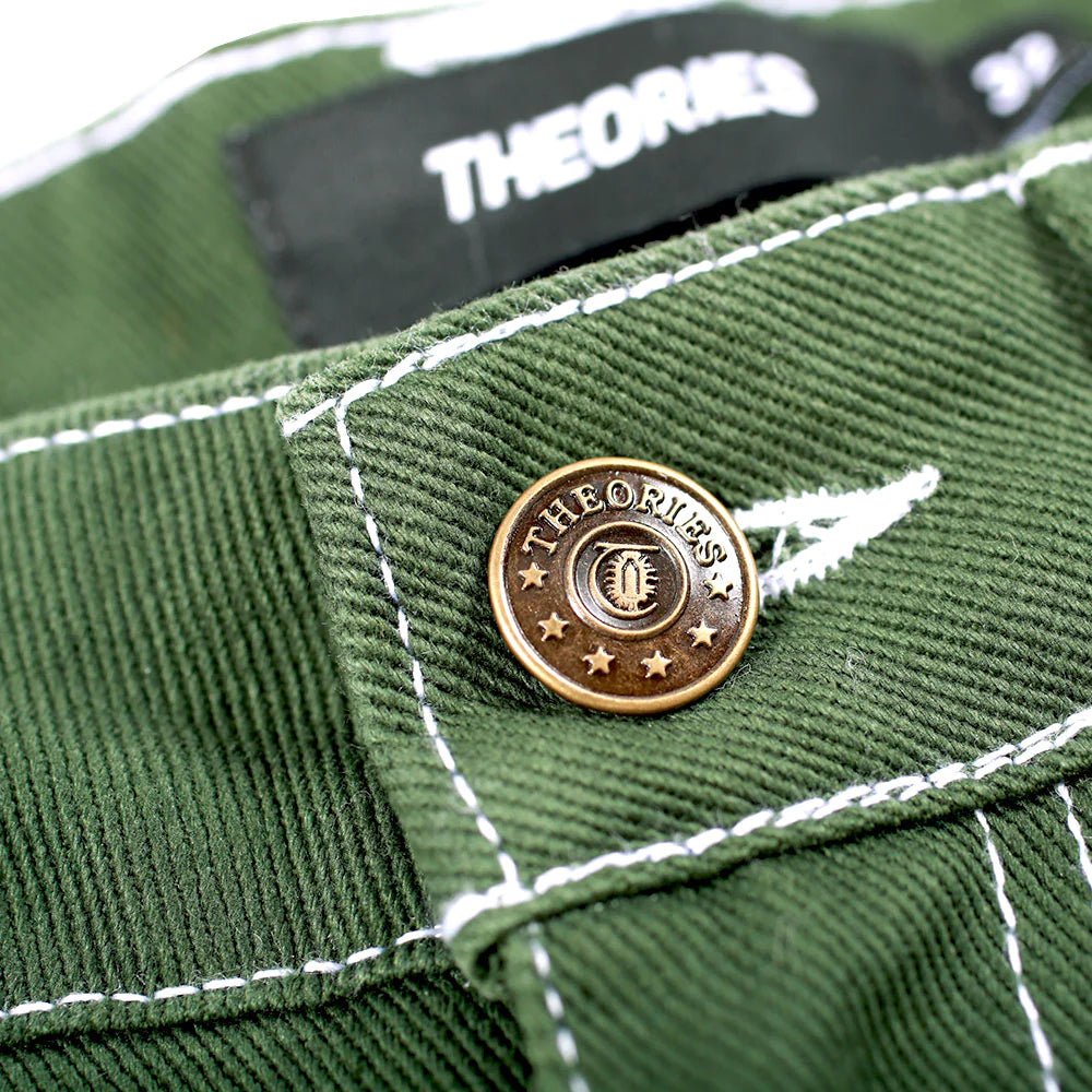 Plaza Jeans - Hunter Green Contrast Stitch - Town City