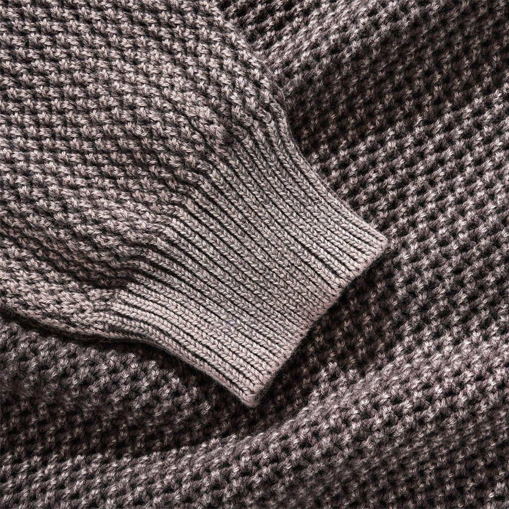 Washed Knitted Sweater - Washed Brown