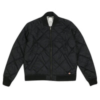 Womens Quilted Bomber Jacket - Black