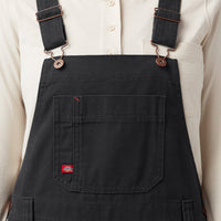Womens Relaxed Fit Bib Overalls - Black