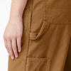 Womens Relaxed Fit Bib Overalls - Rinsed Brown Duck